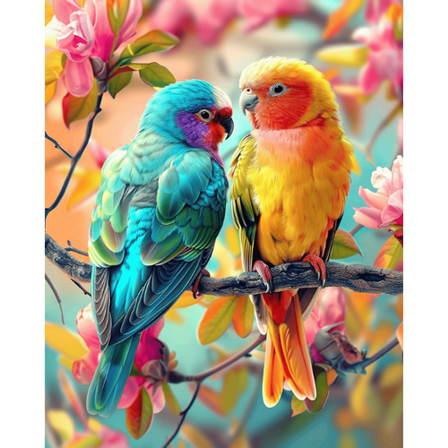 Prachtige gekleurde vogels | Diamond Painting